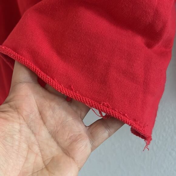 Urban Outfitters Kimchi Blue Smocked Neckline Cropped Sweatshirt Top Red XS - Picture 6 of 8